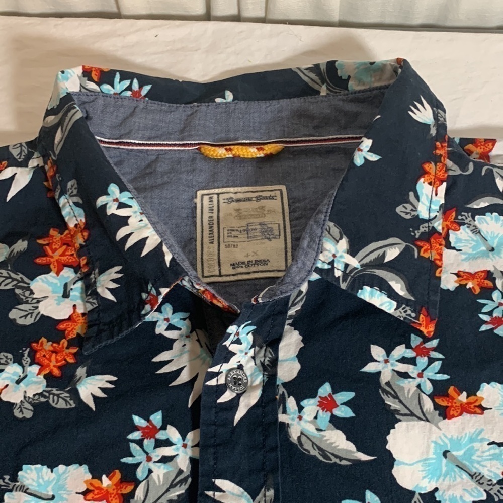 COLOURS Alexander Julian Cotton Hawaiian Shirt - Picture 5 of 9